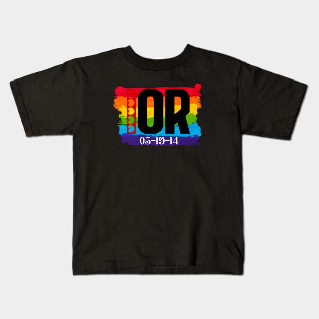 Oregon Gay Marriage Kids T-Shirt by Blood Moon Design